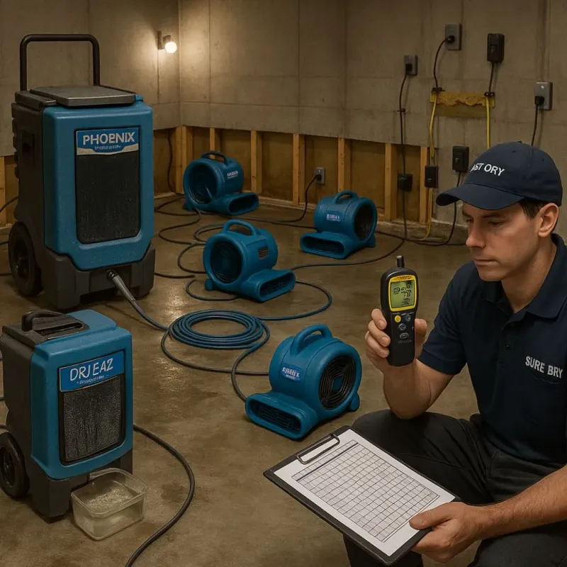 Structural Drying and Dehumidification process in Gig Harbor, WA